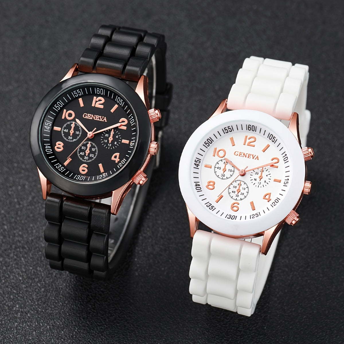 4pcs/set Casual Fashion Couples Quartz Watch Analog Silicone Wrist Watch & Heart Matching Bracelets, Valentines Gift For Him Her