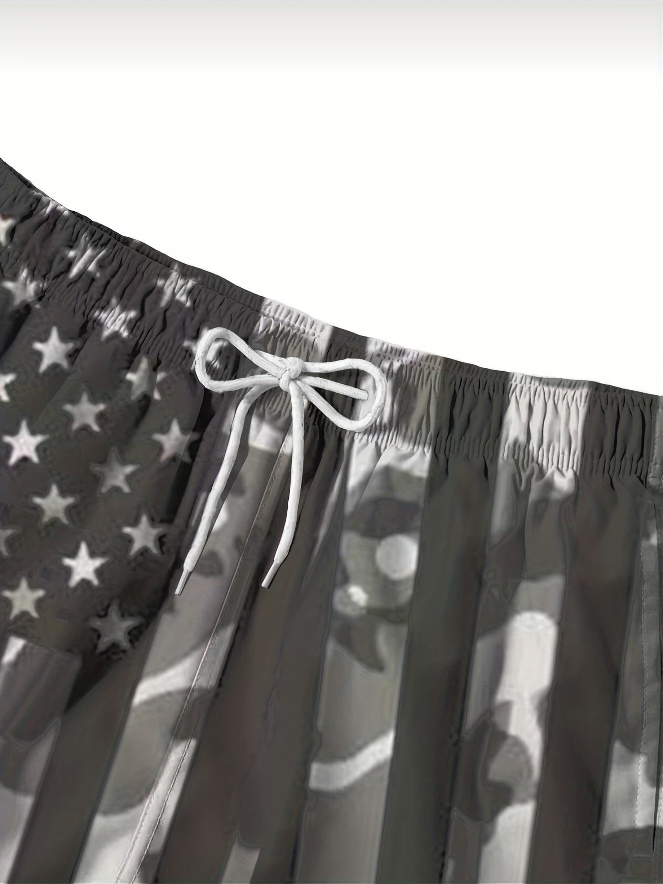 Men's Plus Size "American Flag" Graphic Shorts Beach Pants Holiday Shorts, Elastic Drawstring Sports Short Pants