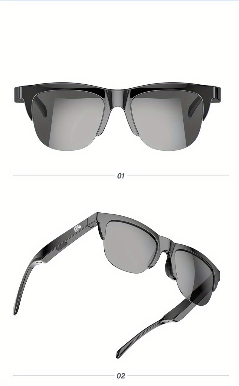 Wireless Smart Sunglasses with Dual Stereo Speakers and HD Mic for Outdoor Sports and Driving