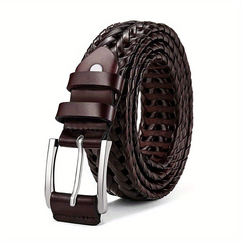 Men's Casual Sports Hollow Woven Belt Leather Pants Jeans Belt, Ideal choice for Gifts