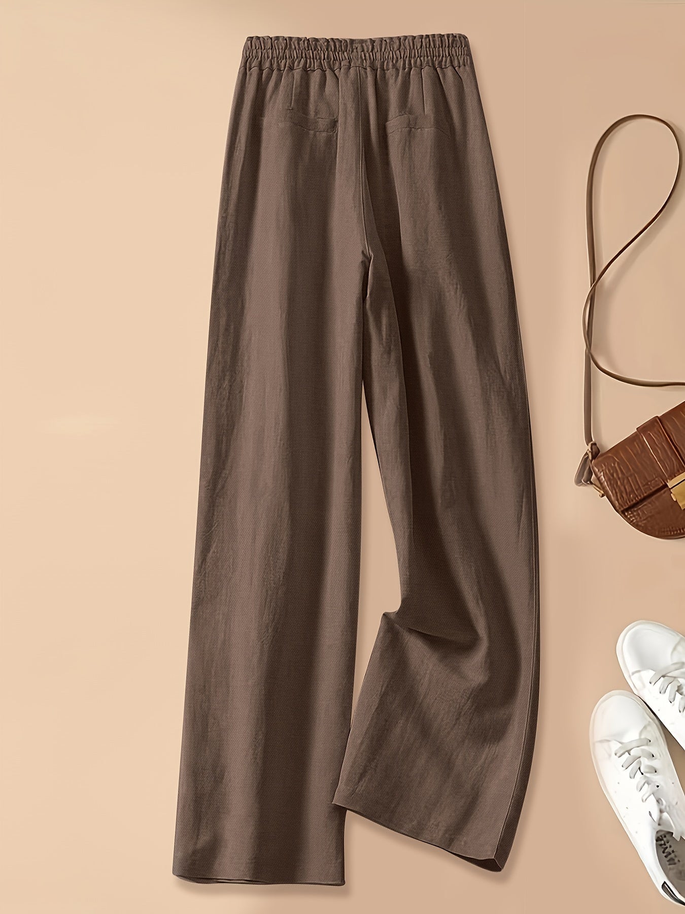 Women's Casual Wide Leg Pants with Elastic Waist for Comfortable Spring and Summer Wear