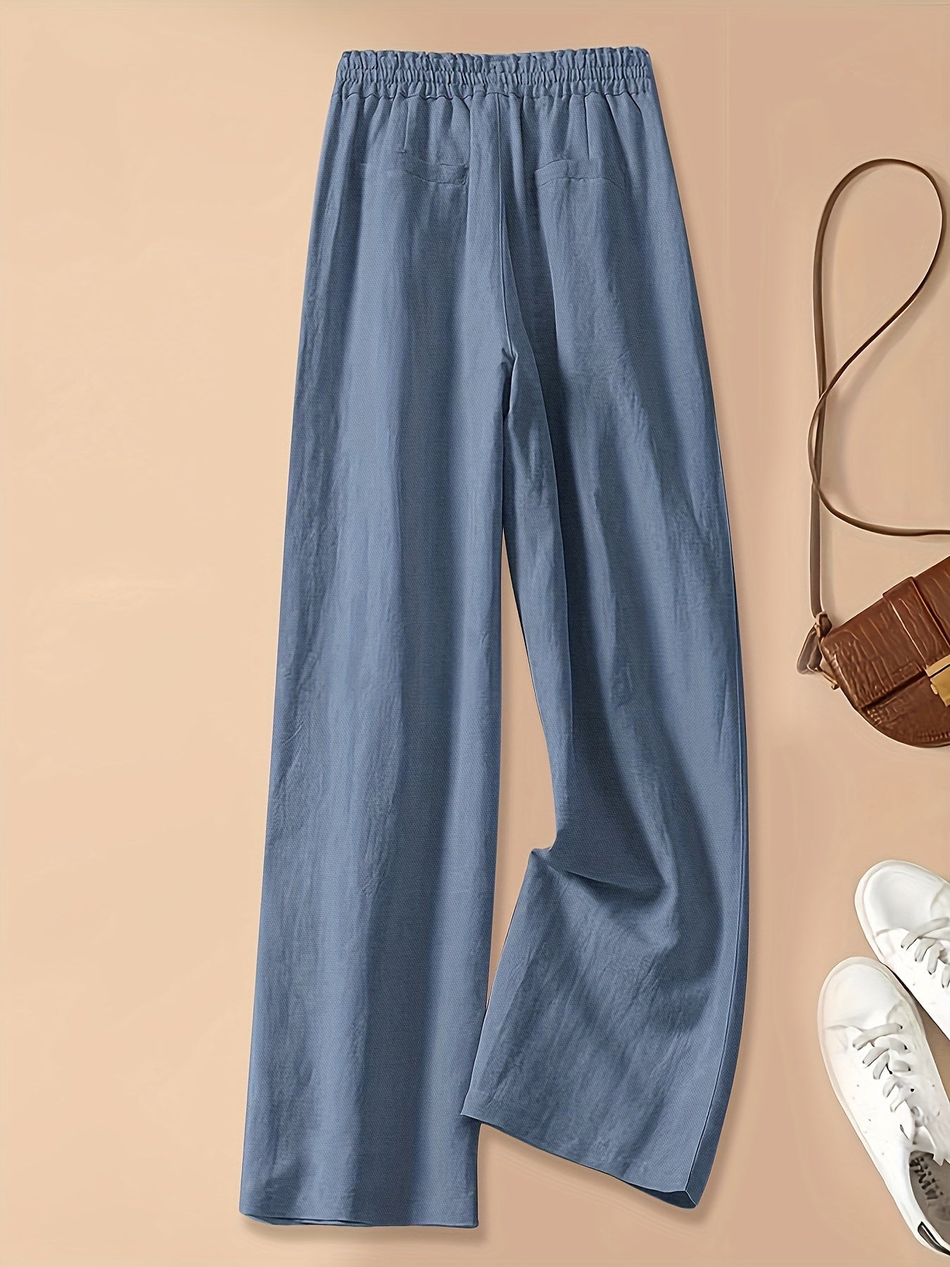 Women's Casual Wide Leg Pants with Elastic Waist for Comfortable Spring and Summer Wear