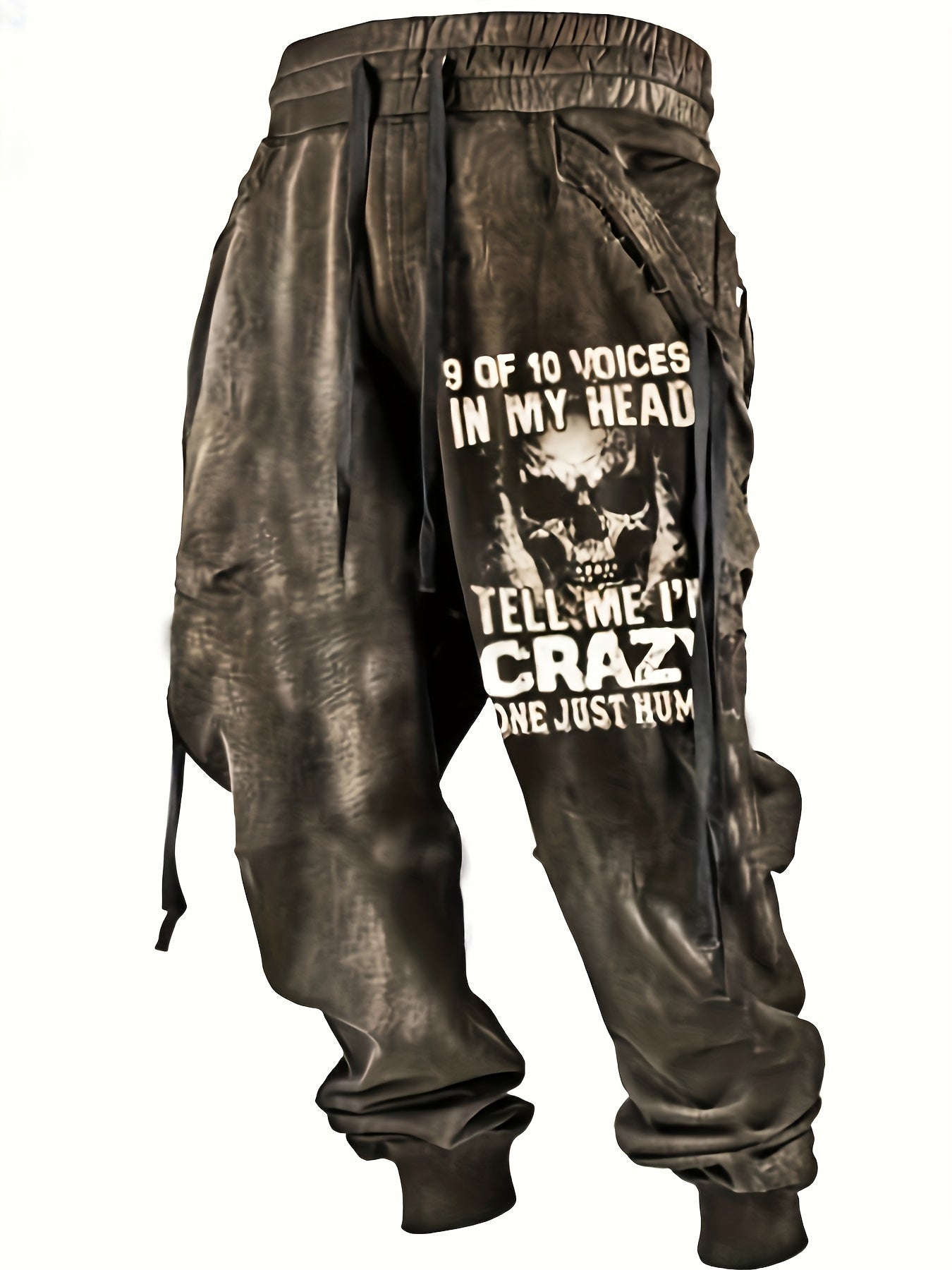 Halloween Skull Print, Men's Drawstring Sweatpants, Casual Comfy Jogger Pants, Men’s Clothing