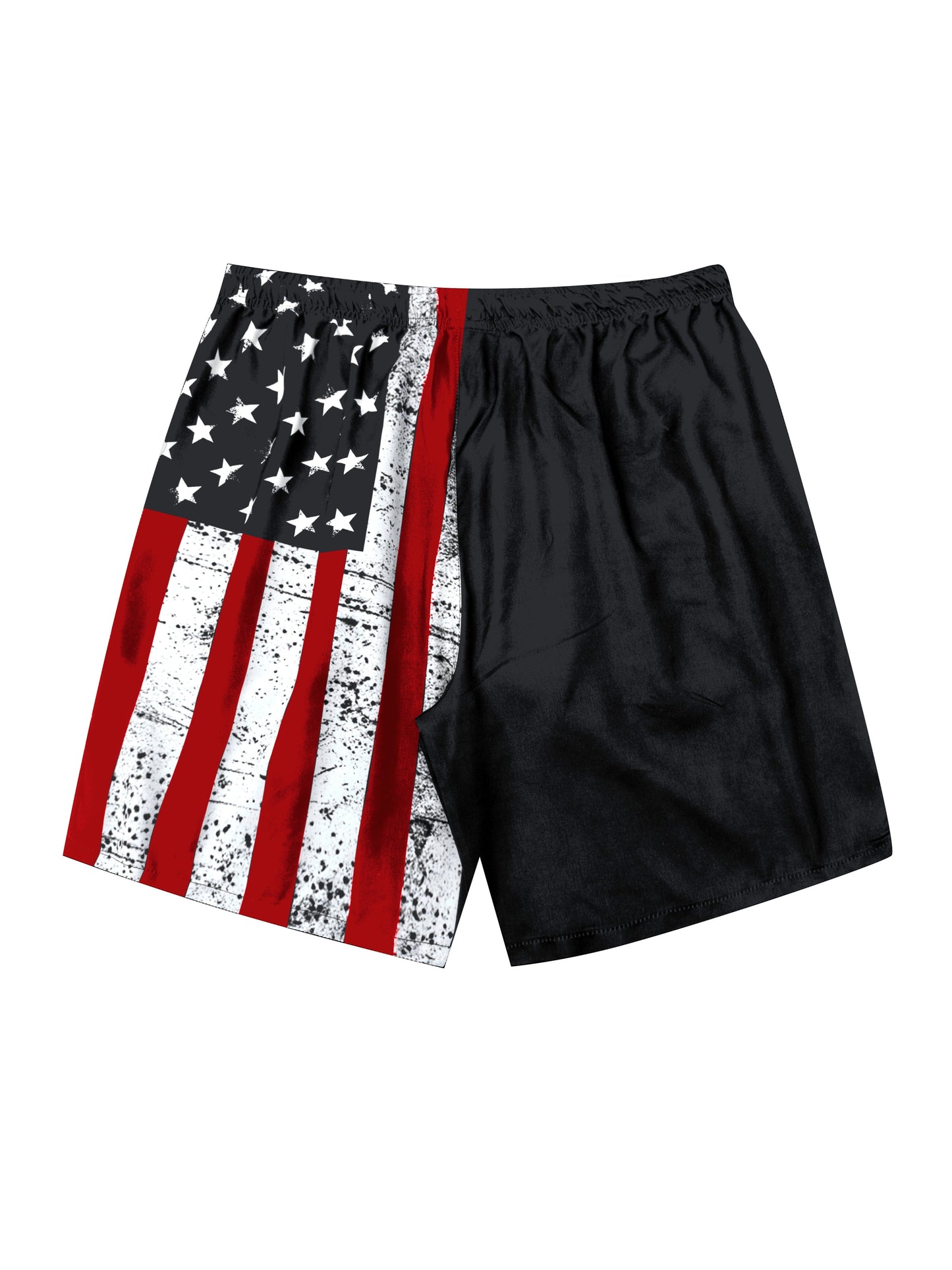 Men's Plus Size "American Flag" Graphic Shorts Beach Pants Holiday Shorts, Elastic Drawstring Sports Short Pants
