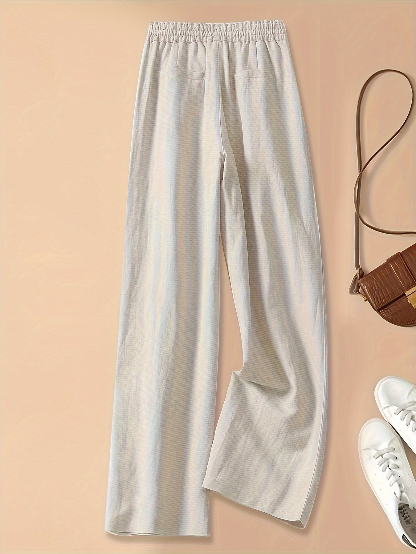 Women's Casual Wide Leg Pants with Elastic Waist for Comfortable Spring and Summer Wear