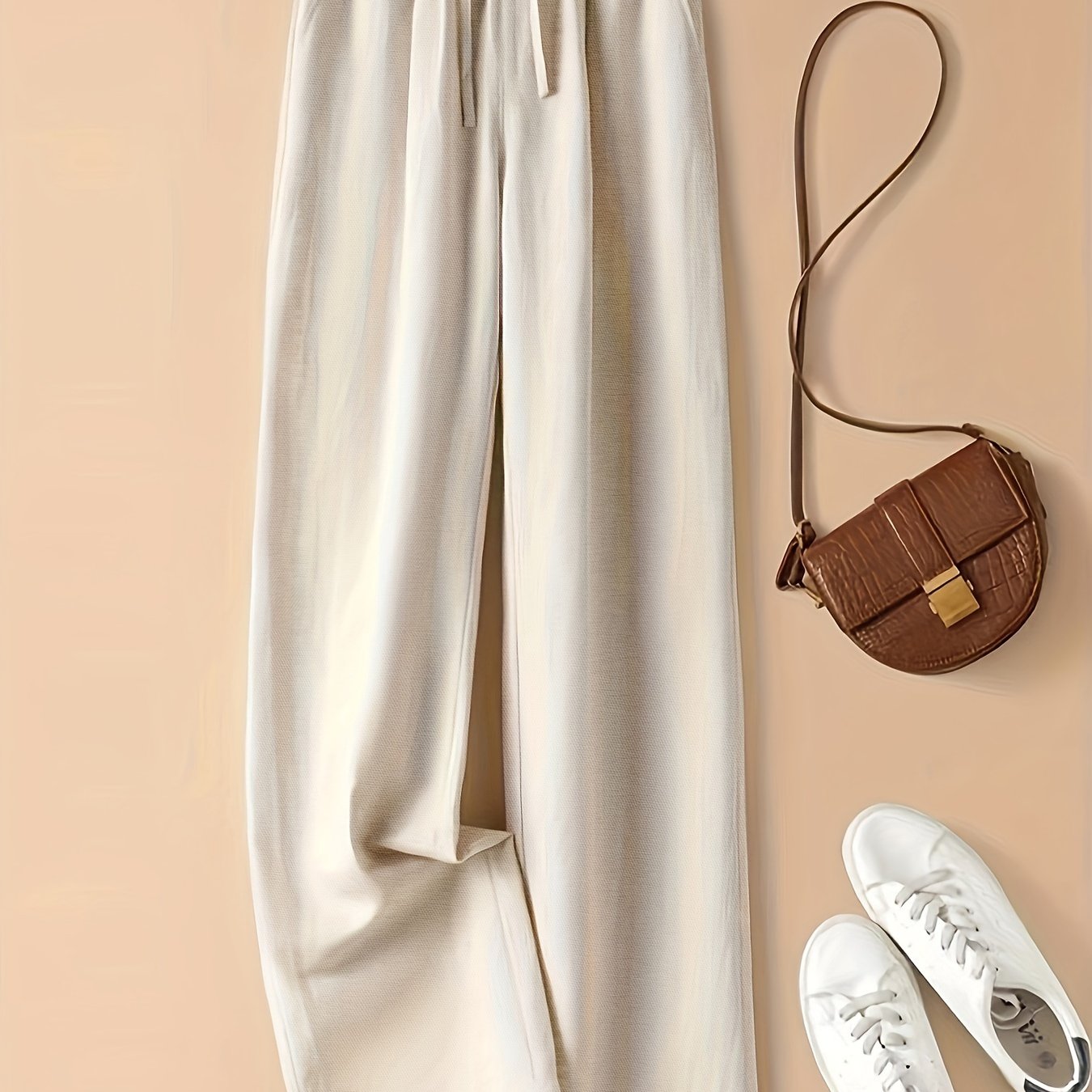 Women's Casual Wide Leg Pants with Elastic Waist for Comfortable Spring and Summer Wear