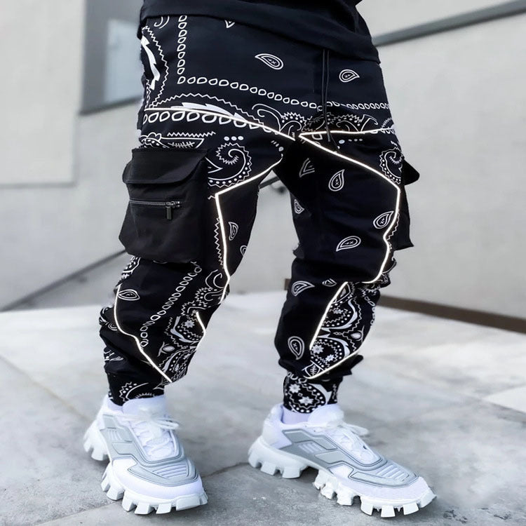 Multi Pocket Loose Fit Cargo Pants, Men's Casual Street Style Joggers with Drawstring for Spring Summer Outdoor Activities