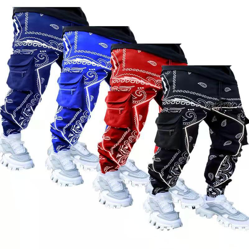 Multi Pocket Loose Fit Cargo Pants, Men's Casual Street Style Joggers with Drawstring for Spring Summer Outdoor Activities