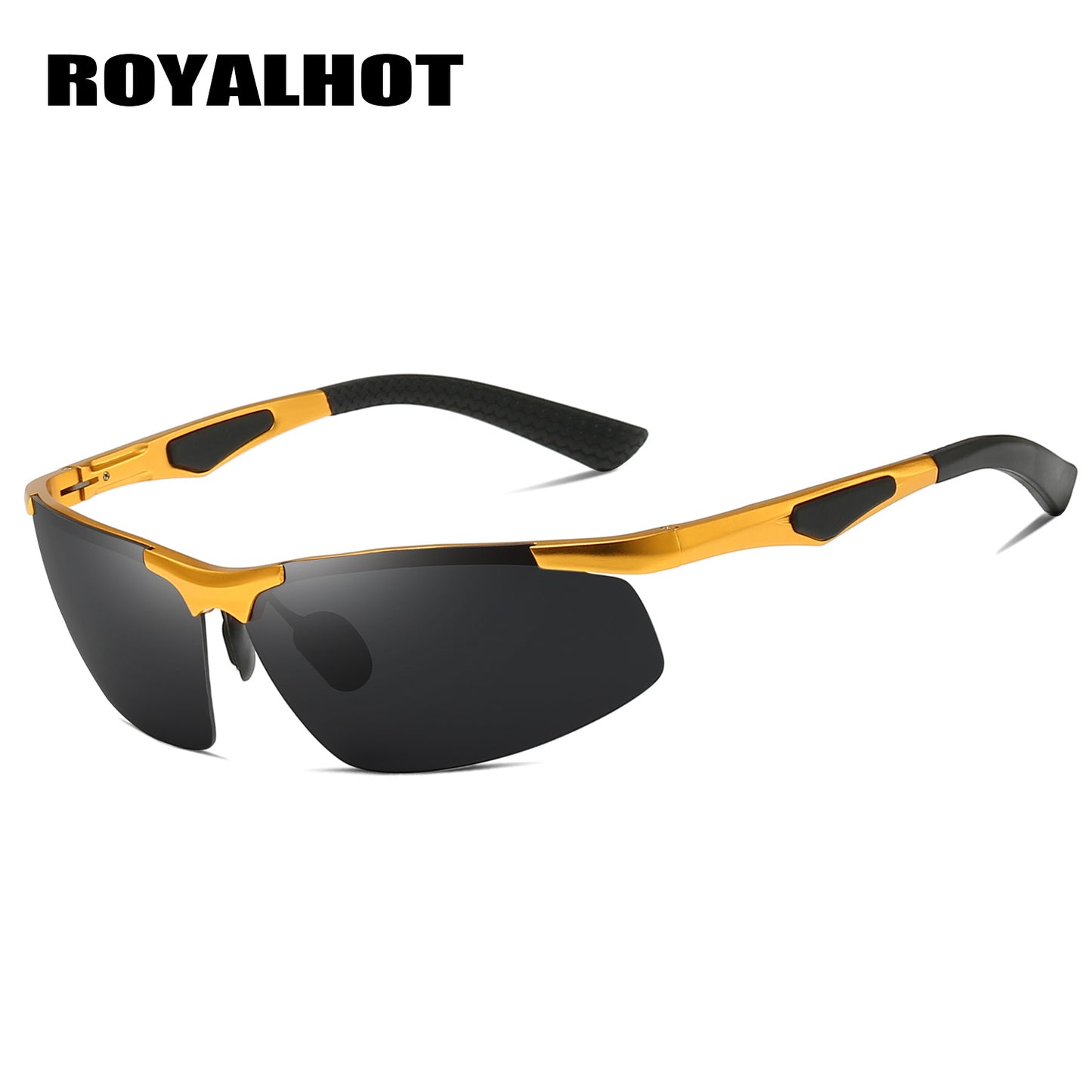 RoyalHot, Aluminum Magnesium Frame Polarized Square Sunglasses, For Men Women Outdoor Sports Party Vacation Travel Driving Fishing Cycling Supplies Photo Props