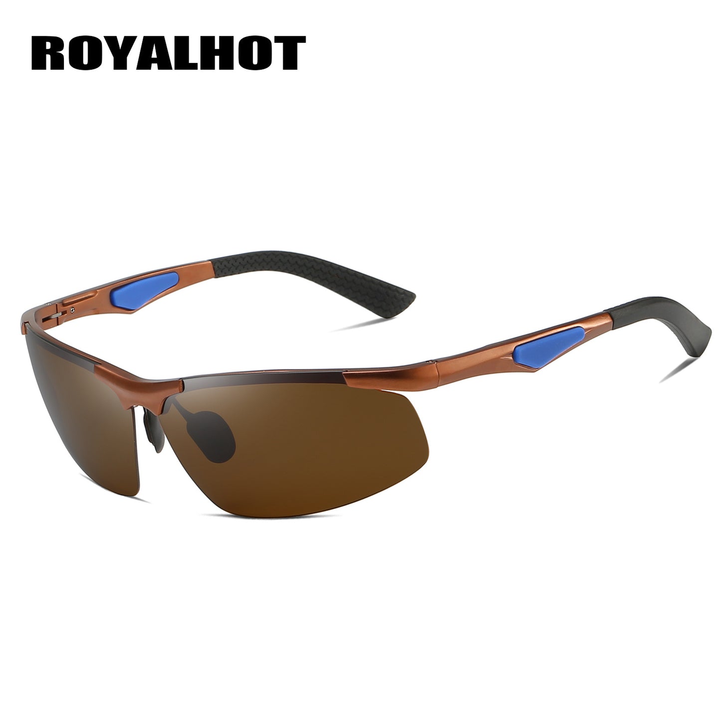 RoyalHot, Aluminum Magnesium Frame Polarized Square Sunglasses, For Men Women Outdoor Sports Party Vacation Travel Driving Fishing Cycling Supplies Photo Props