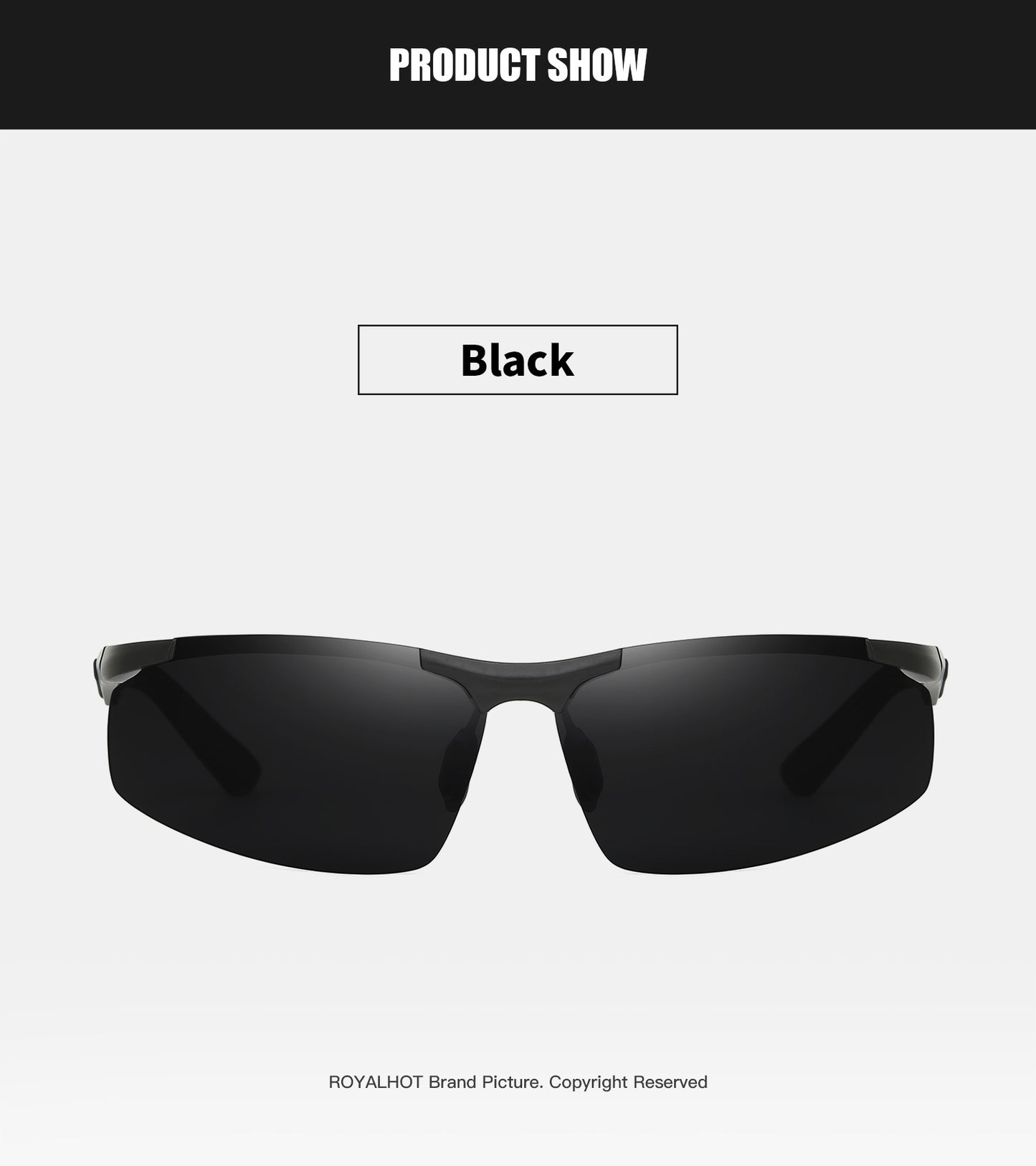 RoyalHot, Aluminum Magnesium Frame Polarized Square Sunglasses, For Men Women Outdoor Sports Party Vacation Travel Driving Fishing Cycling Supplies Photo Props