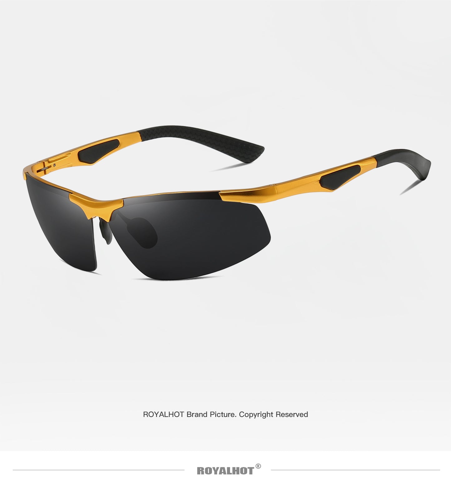 RoyalHot, Aluminum Magnesium Frame Polarized Square Sunglasses, For Men Women Outdoor Sports Party Vacation Travel Driving Fishing Cycling Supplies Photo Props
