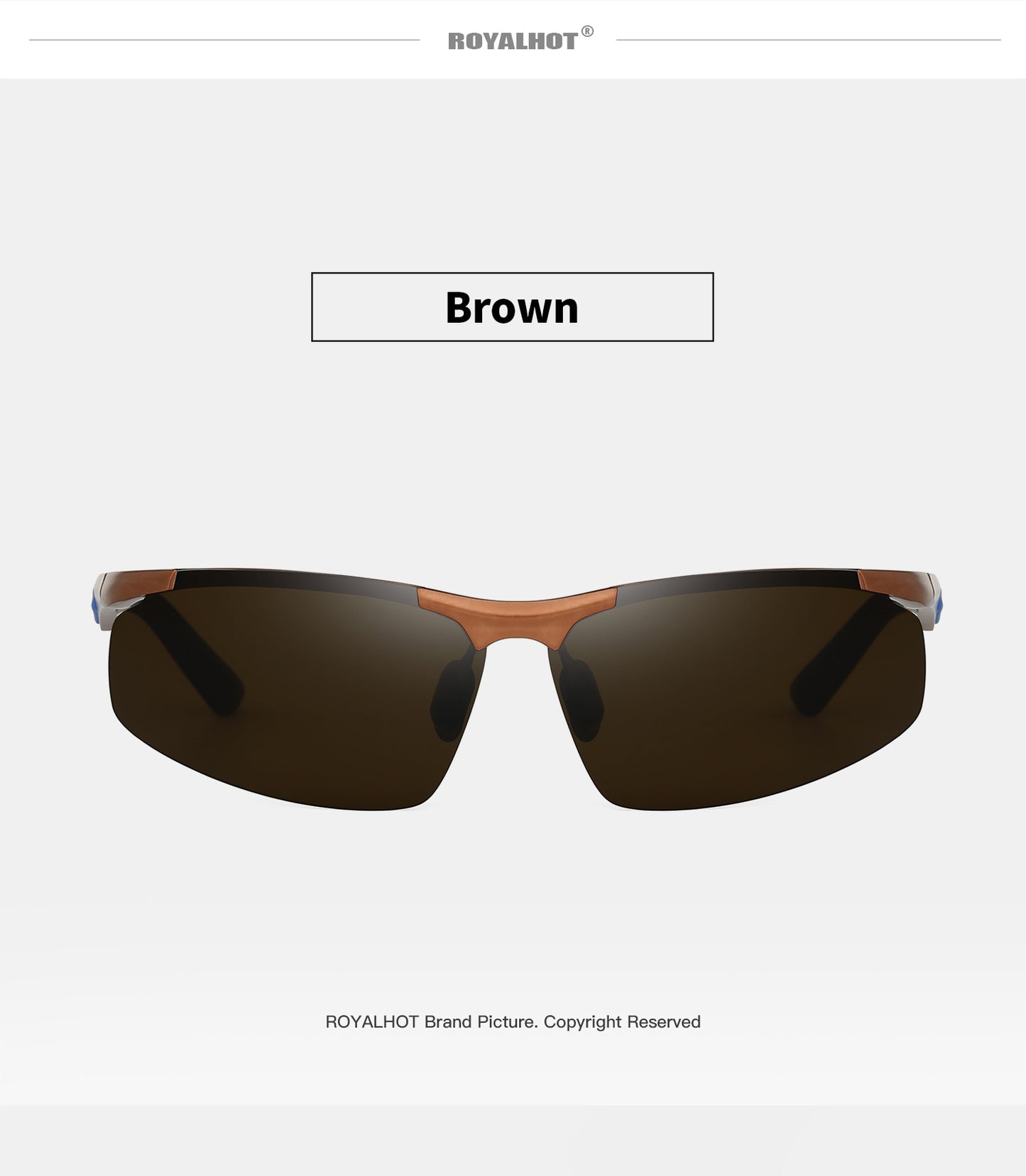 RoyalHot, Aluminum Magnesium Frame Polarized Square Sunglasses, For Men Women Outdoor Sports Party Vacation Travel Driving Fishing Cycling Supplies Photo Props