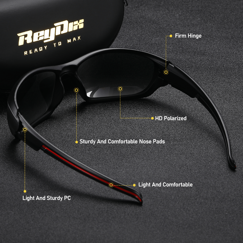 ReyDix Men's Sports Polarized Sunglasses, Unisex Outdoor Cycling Sunglasses