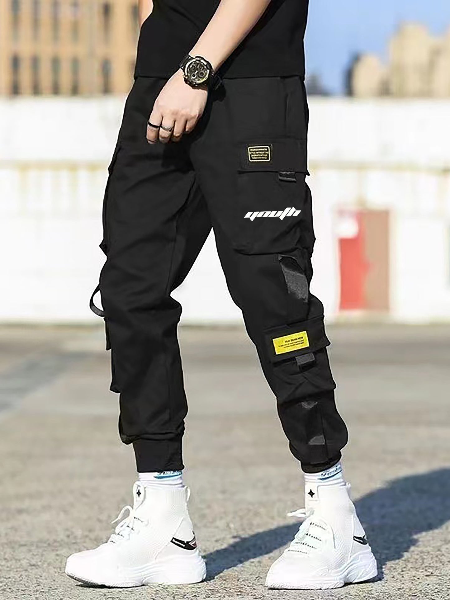 Classic Design Multi Flap Pockets Cargo Pants, Men's Casual Techwear Drawstring Cargo Pants Hip Hop Joggers For Autumn Summer Outdoor