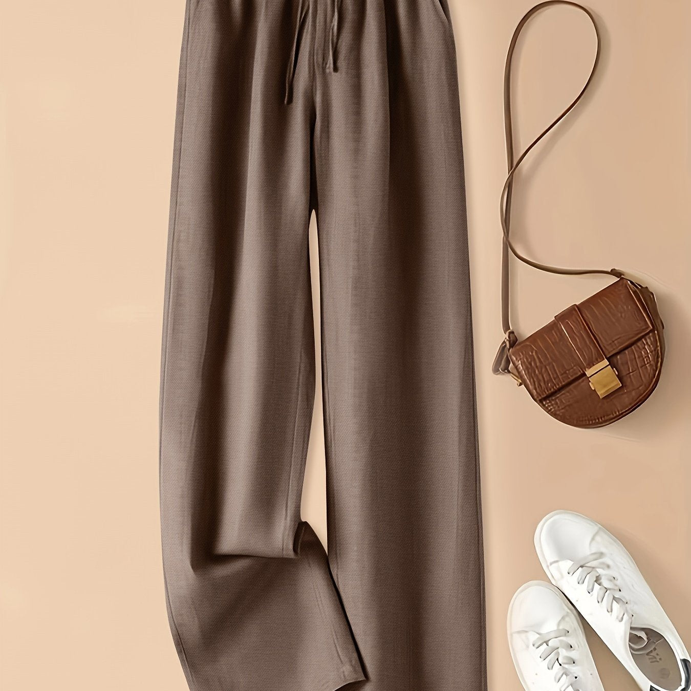 Women's Casual Wide Leg Pants with Elastic Waist for Comfortable Spring and Summer Wear