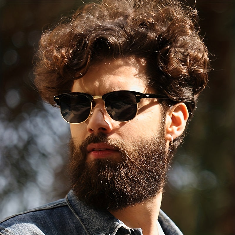 Classic Trendy Retro Eyebrow Design Polarized Sunglasses, For Men Women Outdoor Sports Party Vacation Travel Driving Fishing Supplies Photo Props, Ideal Choice For Gifts