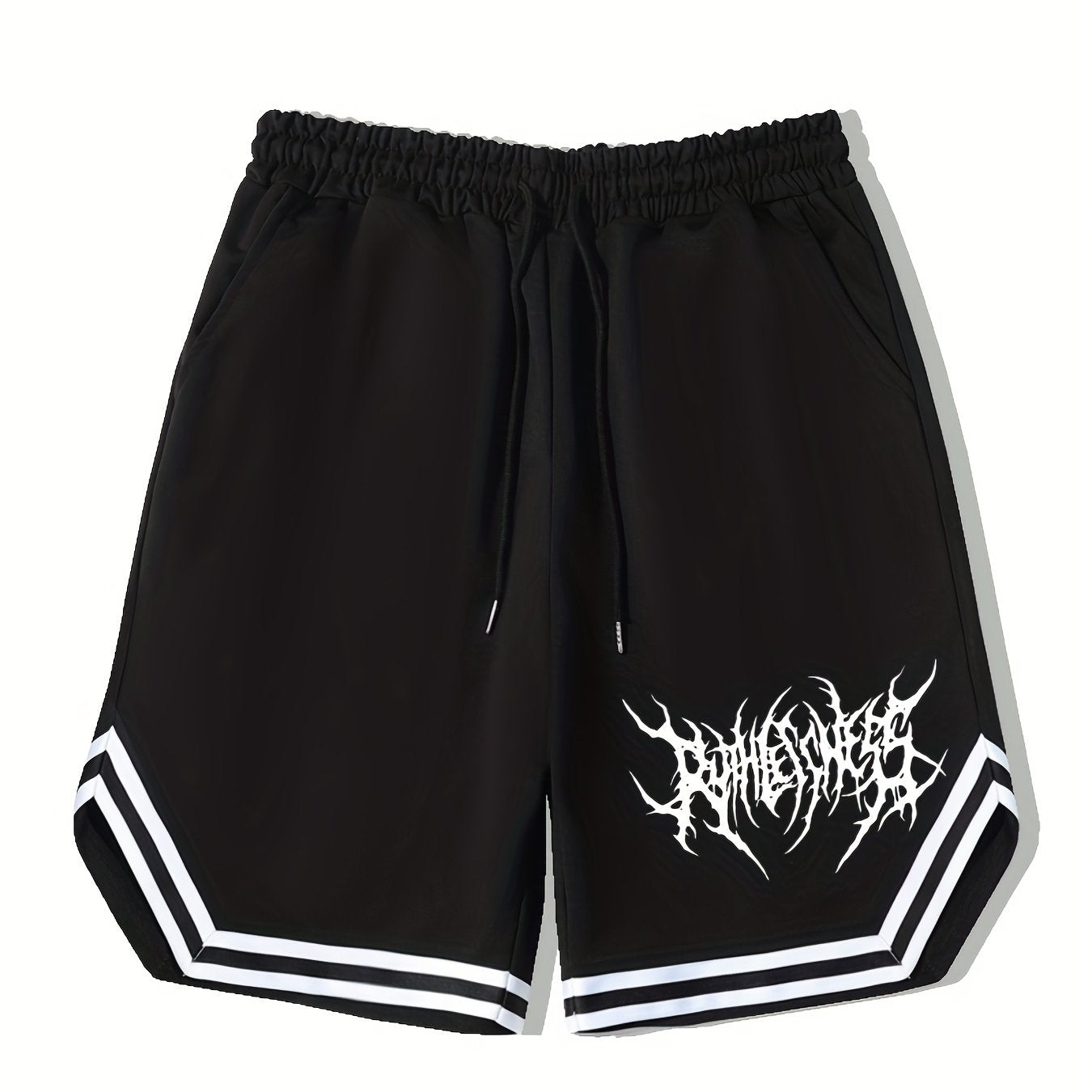 Men's Streetwear Shorts, Graphic Drawstring Stretchy Short Pants For Comfort & Casual Chic Style, Summer Clothings Men's Fashion Outfits