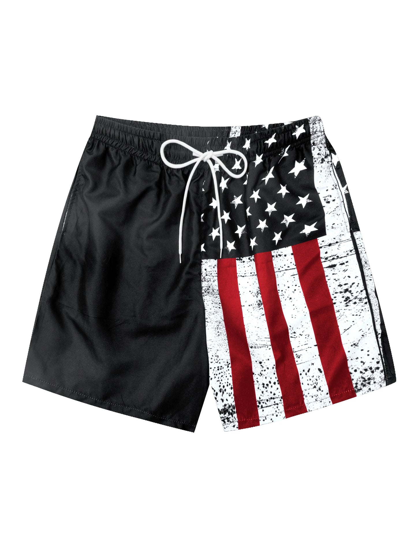 Men's Plus Size "American Flag" Graphic Shorts Beach Pants Holiday Shorts, Elastic Drawstring Sports Short Pants