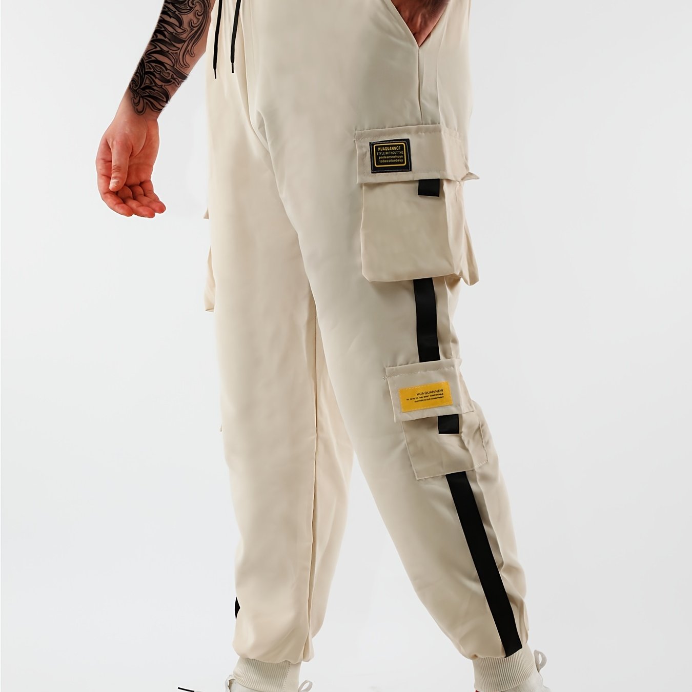 Classic Design Multi Flap Pockets Cargo Pants, Men's Casual Techwear Drawstring Cargo Pants Hip Hop Joggers For Autumn Summer Outdoor