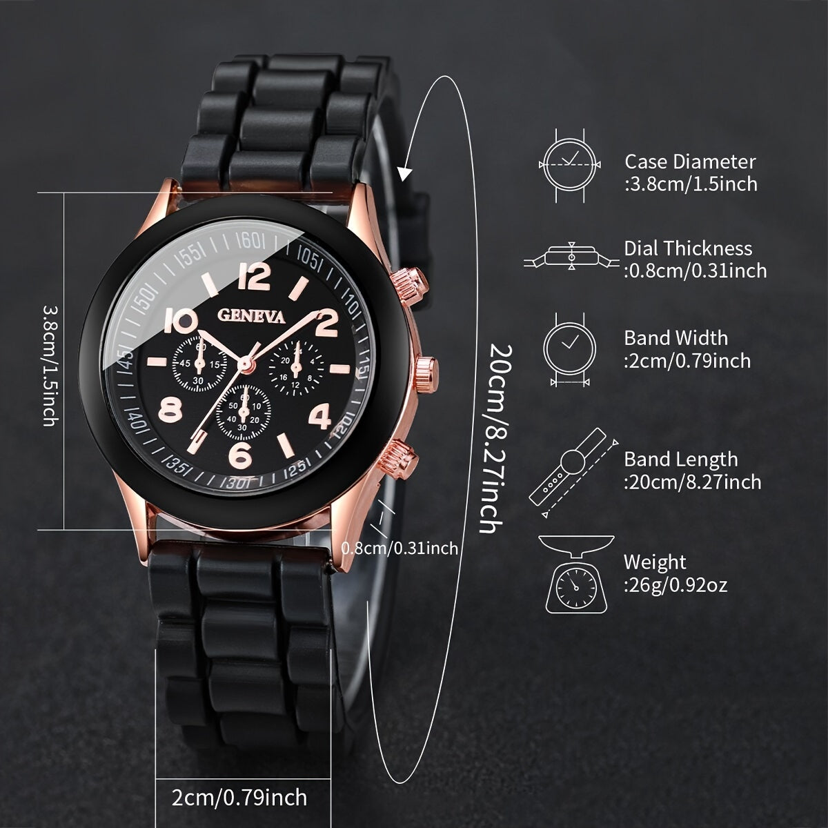 4pcs/set Casual Fashion Couples Quartz Watch Analog Silicone Wrist Watch & Heart Matching Bracelets, Valentines Gift For Him Her