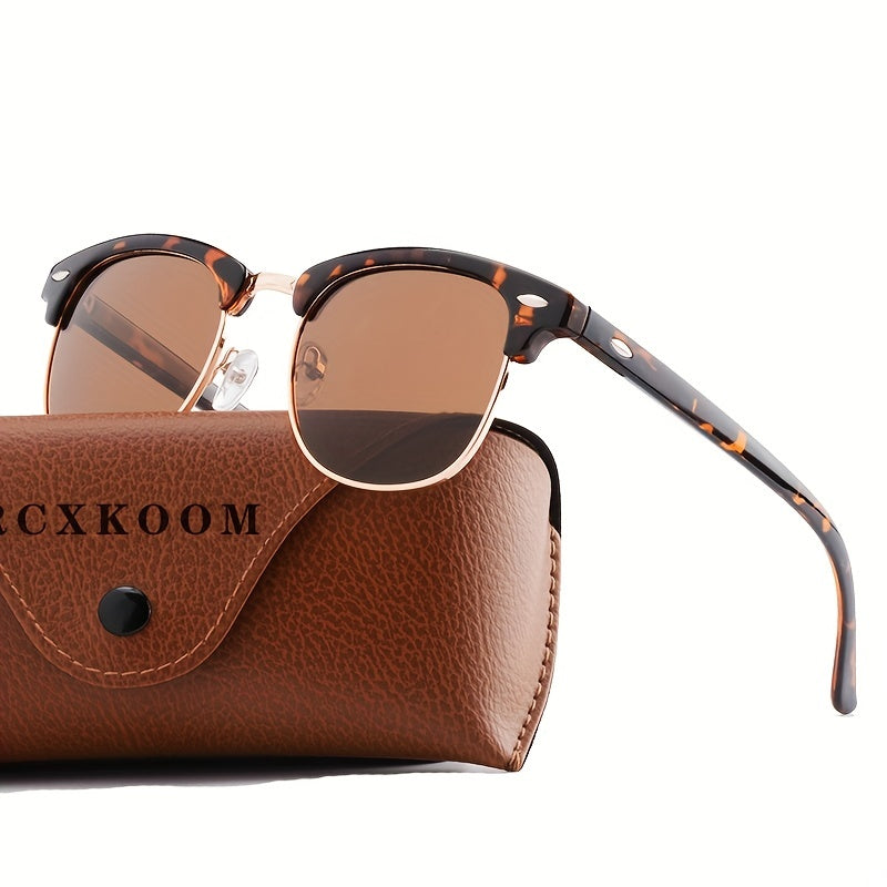 Classic Trendy Retro Eyebrow Design Polarized Sunglasses, For Men Women Outdoor Sports Party Vacation Travel Driving Fishing Supplies Photo Props, Ideal Choice For Gifts