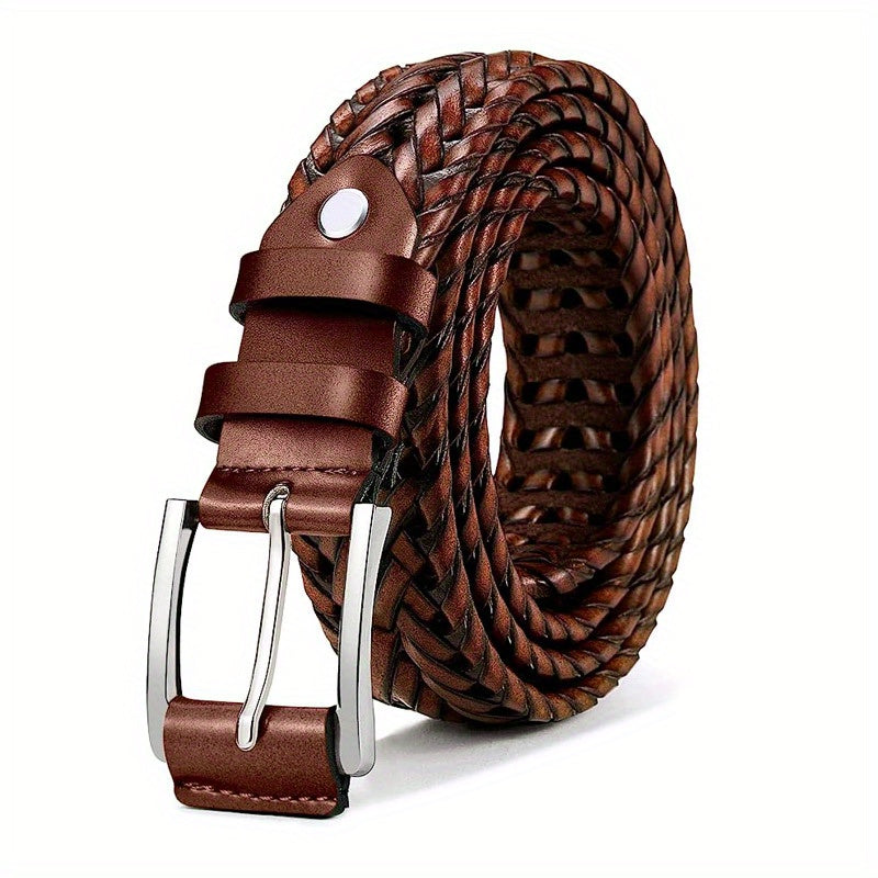 Men's Casual Sports Hollow Woven Belt Leather Pants Jeans Belt, Ideal choice for Gifts
