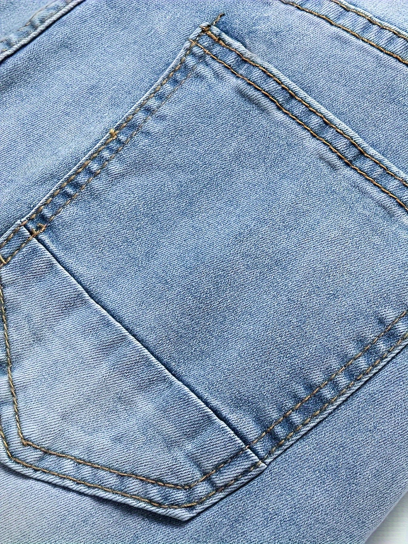 Mid Stretch Slim Fit Ripped Cotton Jeans, Men's Casual Street Style Distressed Denim Pants For Spring Summer