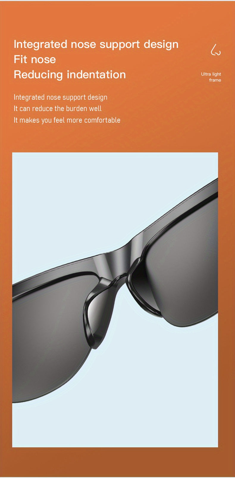Wireless Smart Sunglasses with Dual Stereo Speakers and HD Mic for Outdoor Sports and Driving