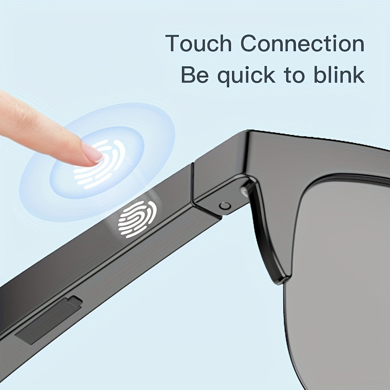 Wireless Smart Sunglasses with Dual Stereo Speakers and HD Mic for Outdoor Sports and Driving