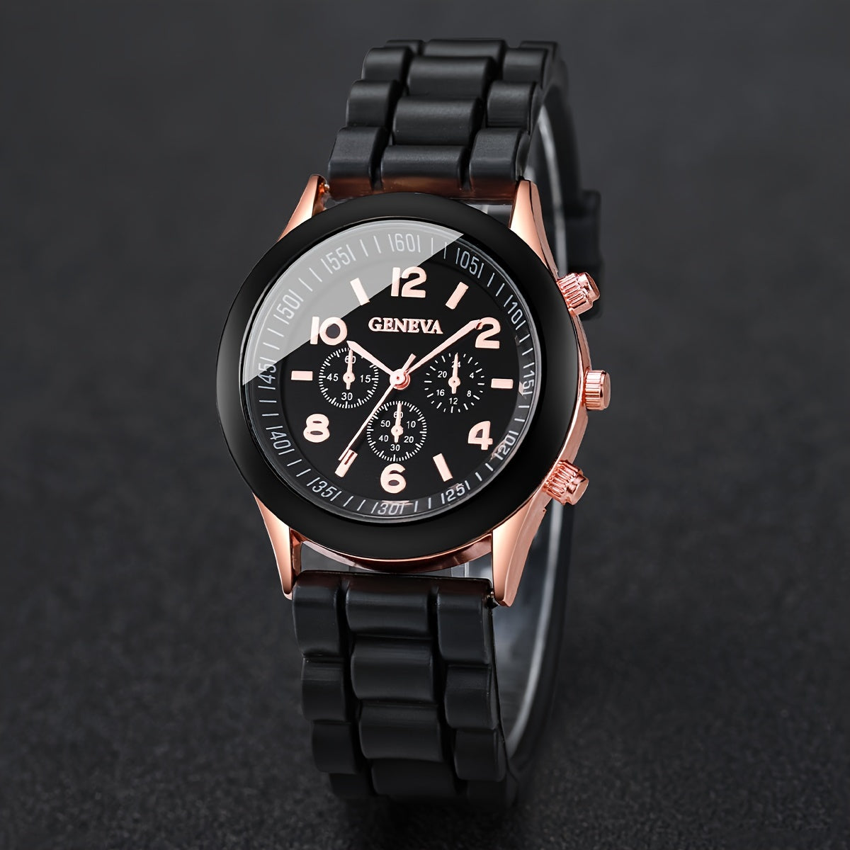 5pcs/set Women's Casual Fashion Quartz Watch Analog Silicone Band Wrist Watch & Bracelets, Gift For Mom Her