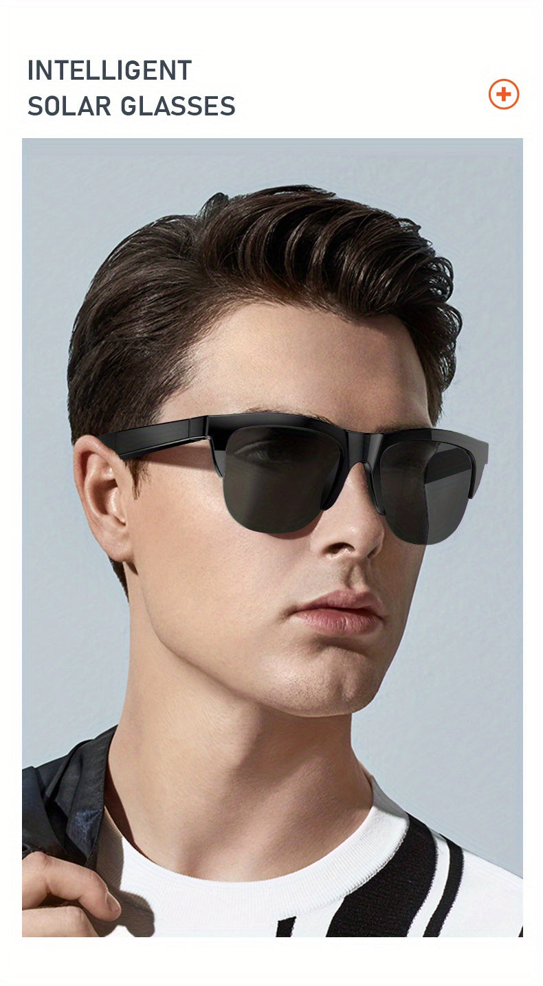 Wireless Smart Sunglasses with Dual Stereo Speakers and HD Mic for Outdoor Sports and Driving