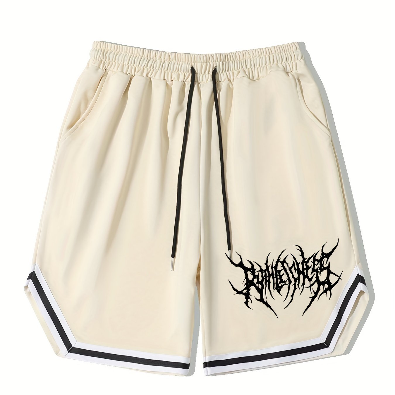 Men's Streetwear Shorts, Graphic Drawstring Stretchy Short Pants For Comfort & Casual Chic Style, Summer Clothings Men's Fashion Outfits