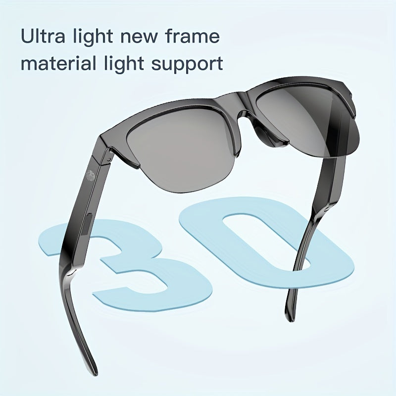 Wireless Smart Sunglasses with Dual Stereo Speakers and HD Mic for Outdoor Sports and Driving