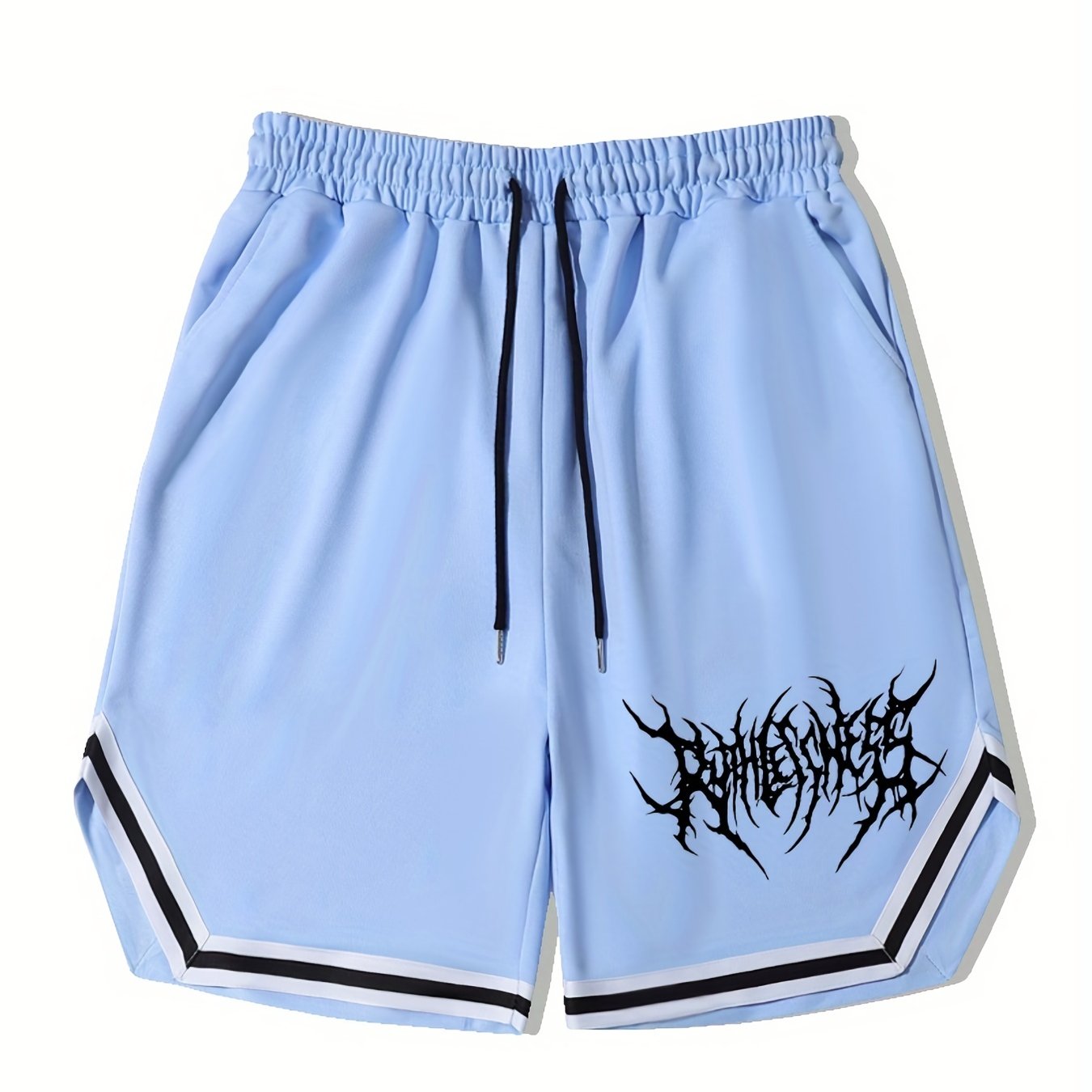 Men's Streetwear Shorts, Graphic Drawstring Stretchy Short Pants For Comfort & Casual Chic Style, Summer Clothings Men's Fashion Outfits