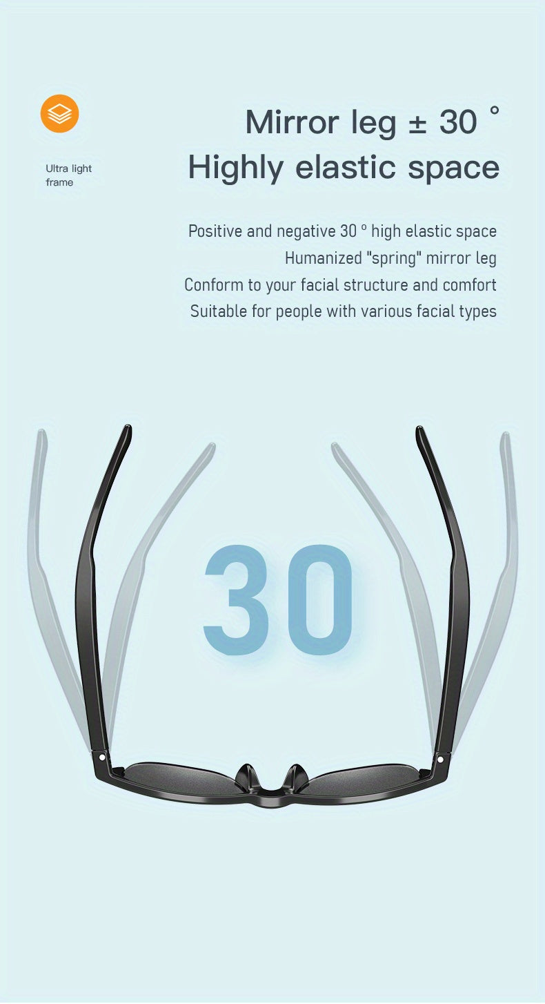 Wireless Smart Sunglasses with Dual Stereo Speakers and HD Mic for Outdoor Sports and Driving