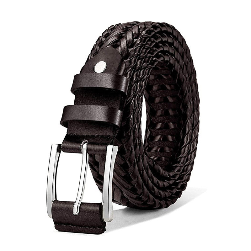Men's Casual Sports Hollow Woven Belt Leather Pants Jeans Belt, Ideal choice for Gifts