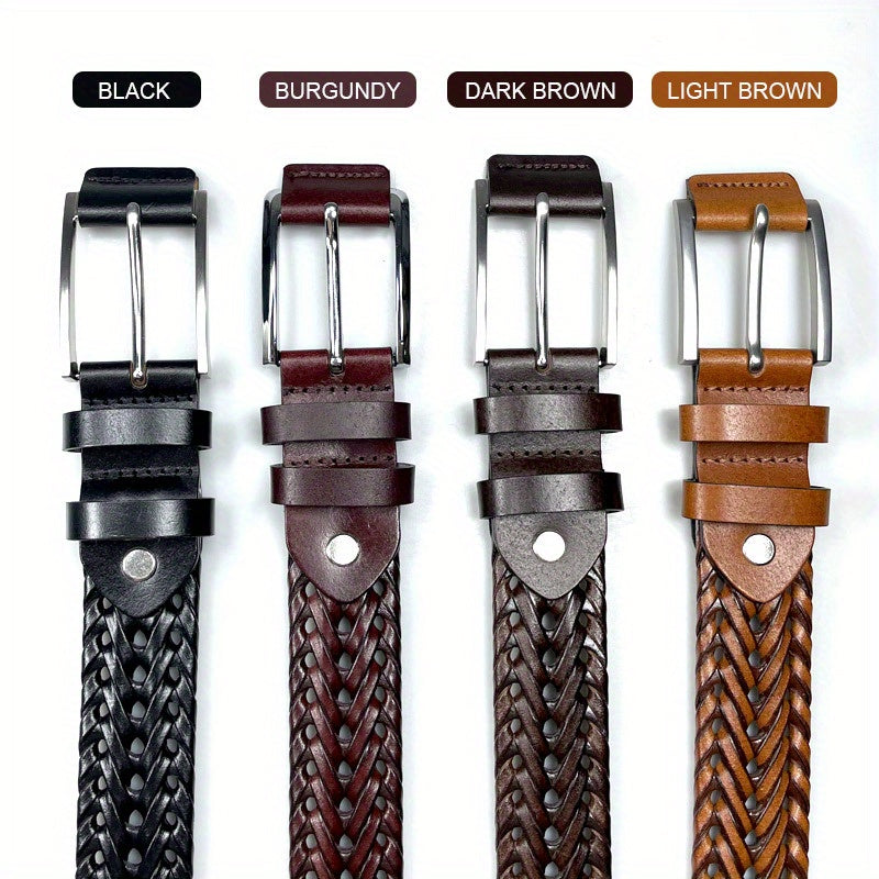 Men's Casual Sports Hollow Woven Belt Leather Pants Jeans Belt, Ideal choice for Gifts