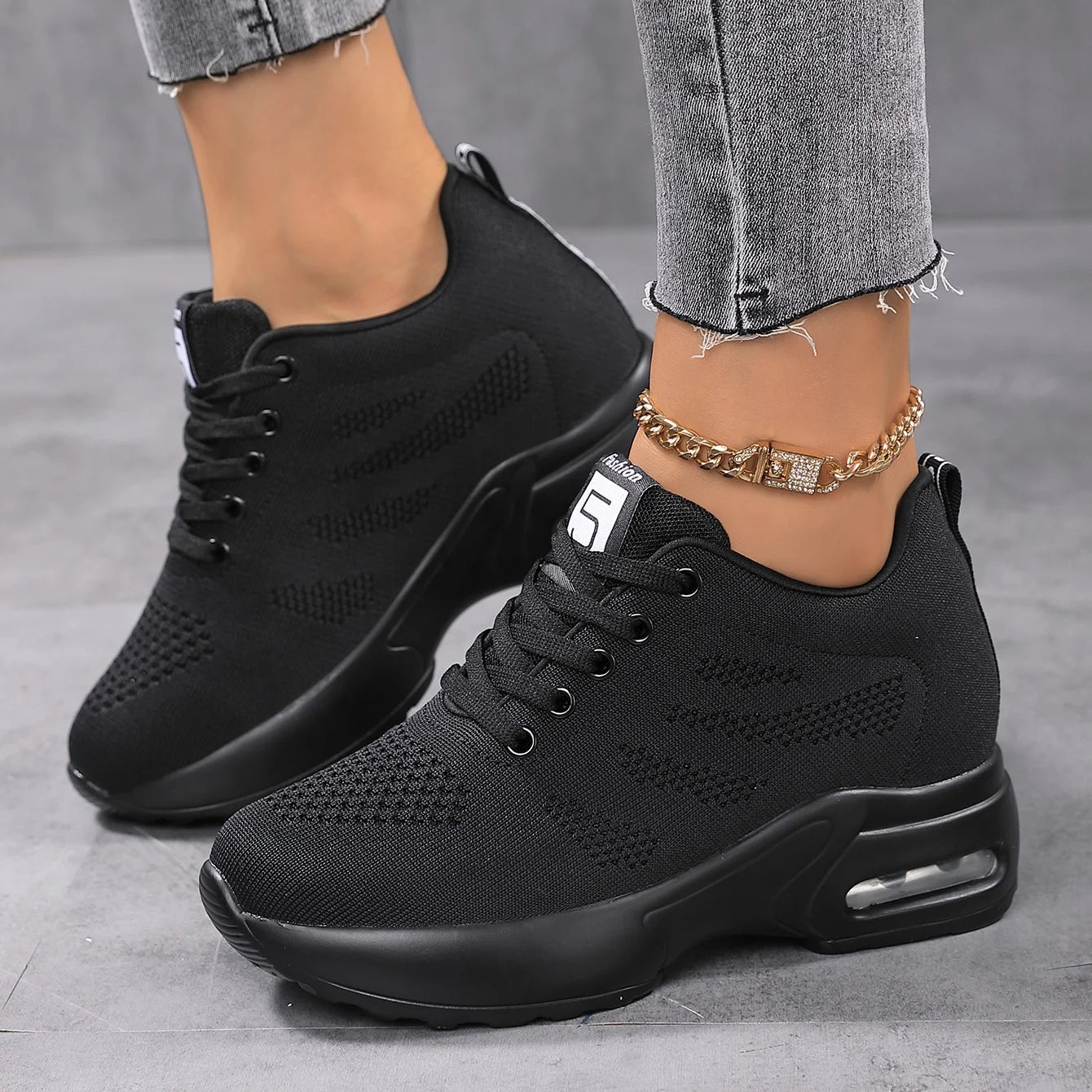 Local Us Stock 2025 Trending Products Walking Shoes Wedge Sneakers for Women and Ladies Sports Shoes Height Increasing Insoles