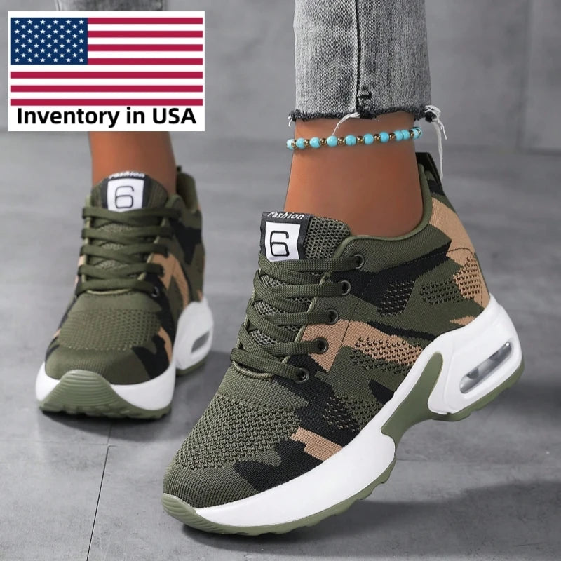 Us Stock Trending Products 2025 New Arrivals Flat Shoes Wedge Shoes for Ladies and Women Sneakers Height Increasing Insoles