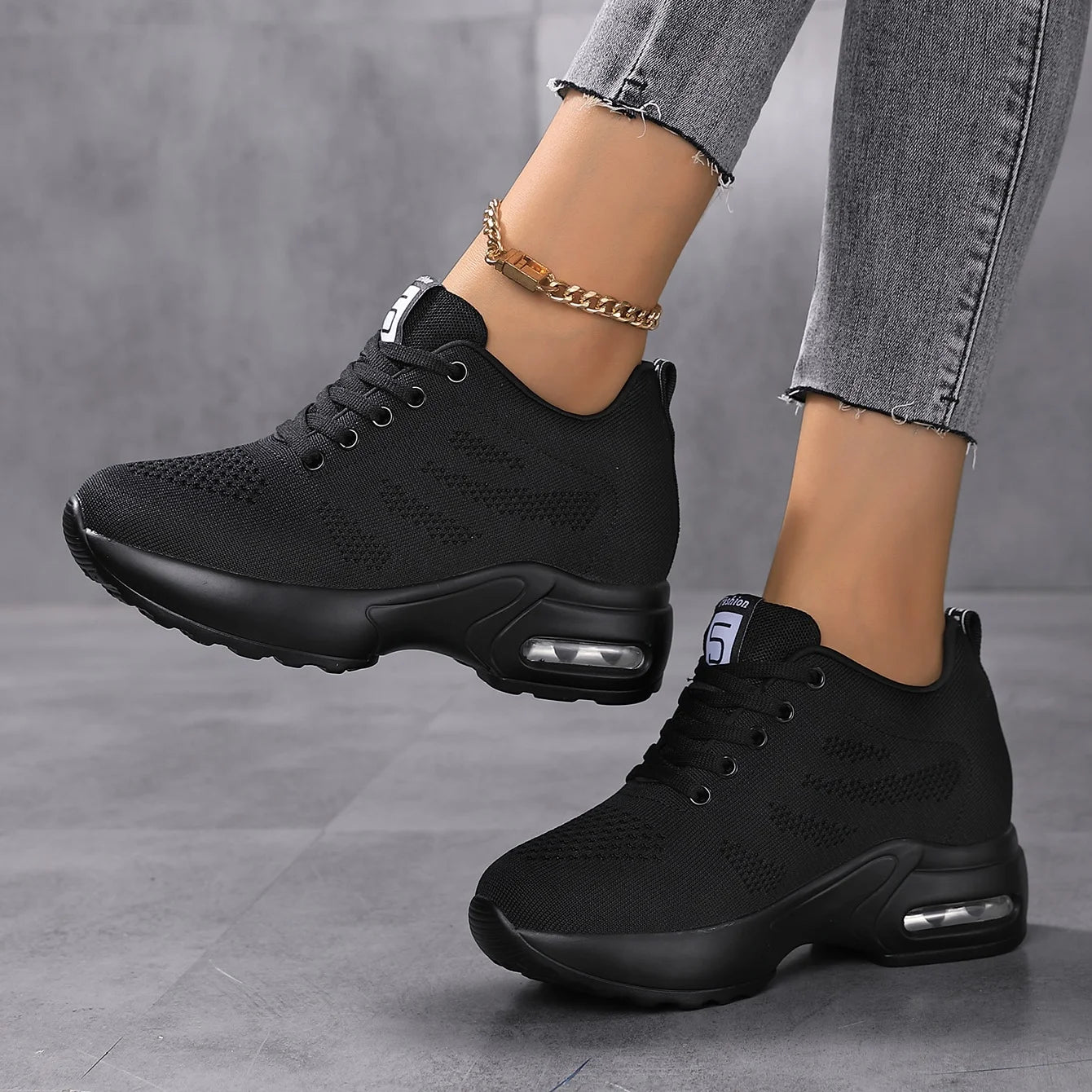 Local Us Stock 2025 Trending Products Walking Shoes Wedge Sneakers for Women and Ladies Sports Shoes Height Increasing Insoles