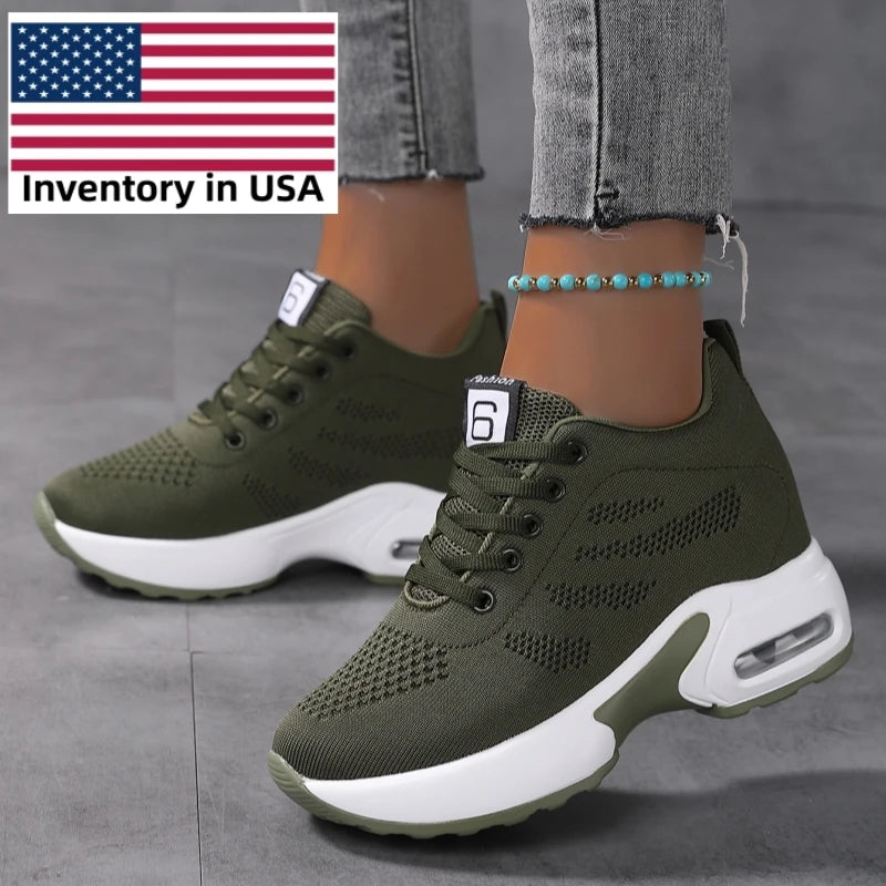 Us Local Stock 2025 New Women Platform Shoes Zapatillas De Mujer Height Increasing Insoles Zapatos De Mujer Women Sneakers