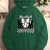 Baseball mom bow design women's casual hoodies