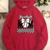 Baseball mom bow design women's casual hoodies
