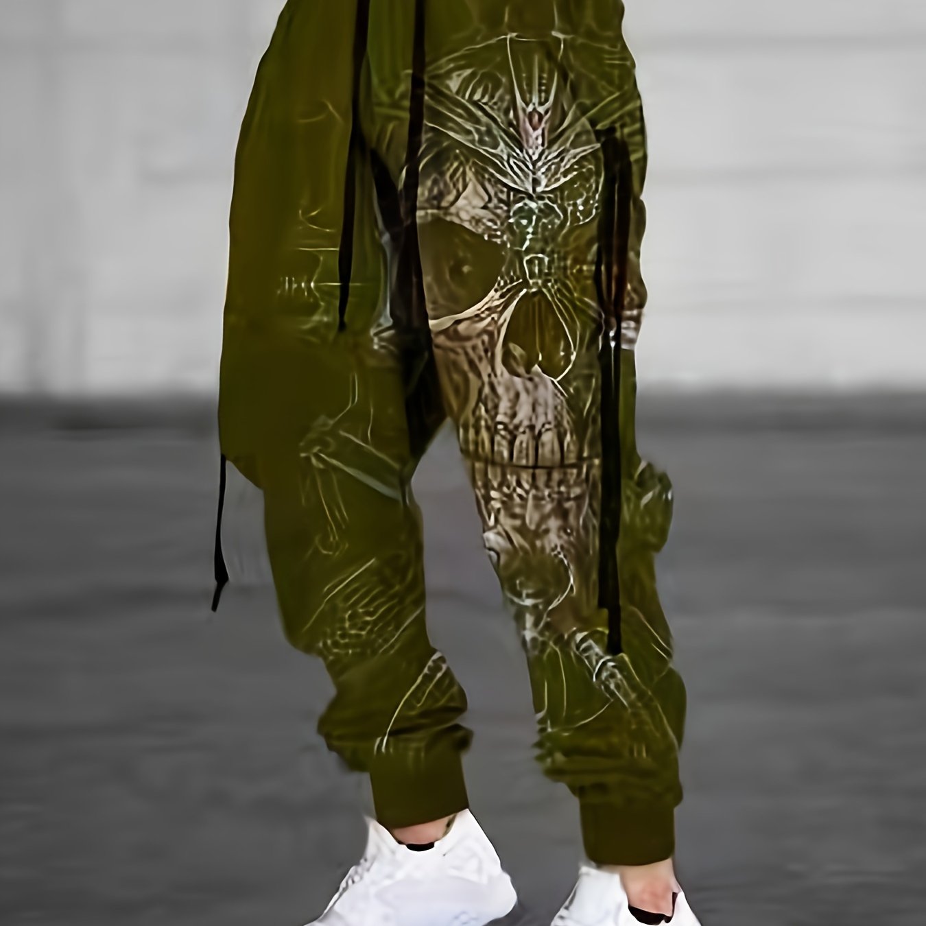 Halloween Skull Print, Men's Drawstring Sweatpants, Casual Comfy Jogger Pants, Men’s Clothing
