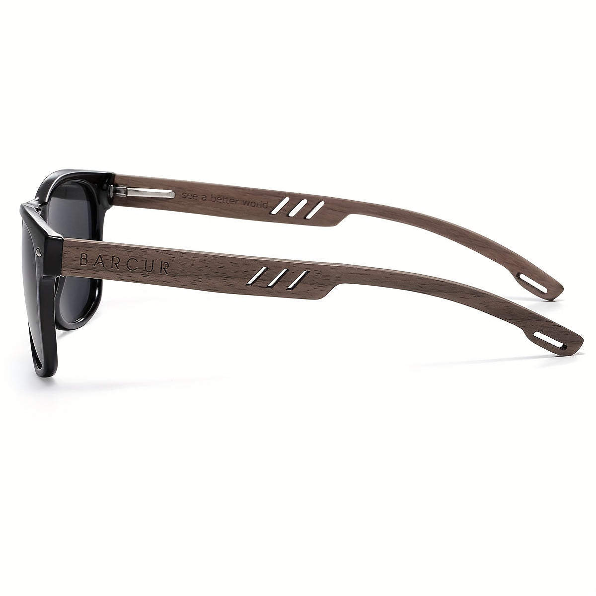 BARCUR, Classic Cool Wooden Temples Sunglasses, UV400 Polarized Sunglasses, For Men Women Holiday Outdoor Beach Vacation Travel Decors