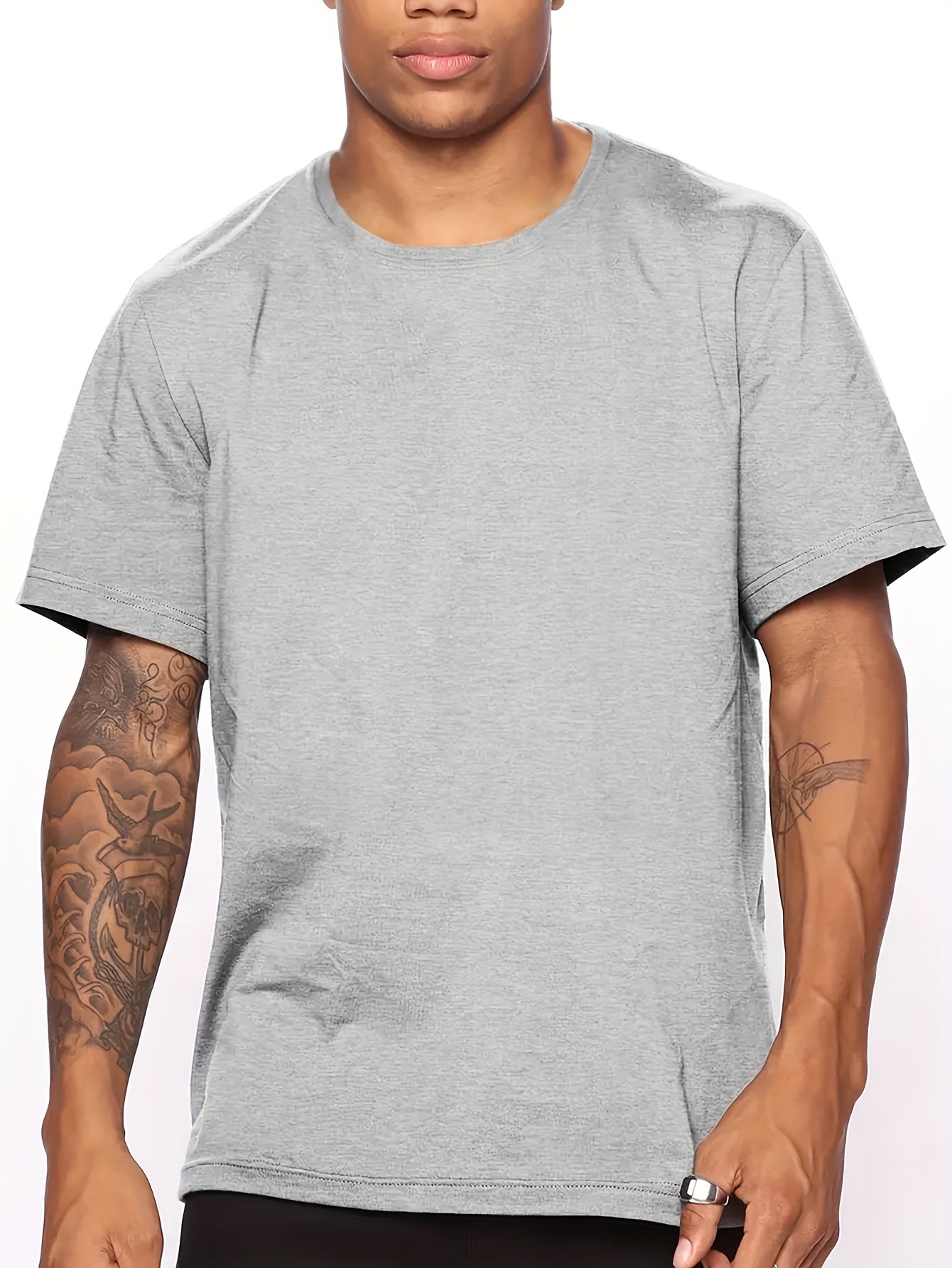Duck Print, Men's Graphic Design Crew Neck T-shirt, Casual Comfy Tees Tshirts For Summer, Men's Clothing Tops For Daily Vacation Resorts