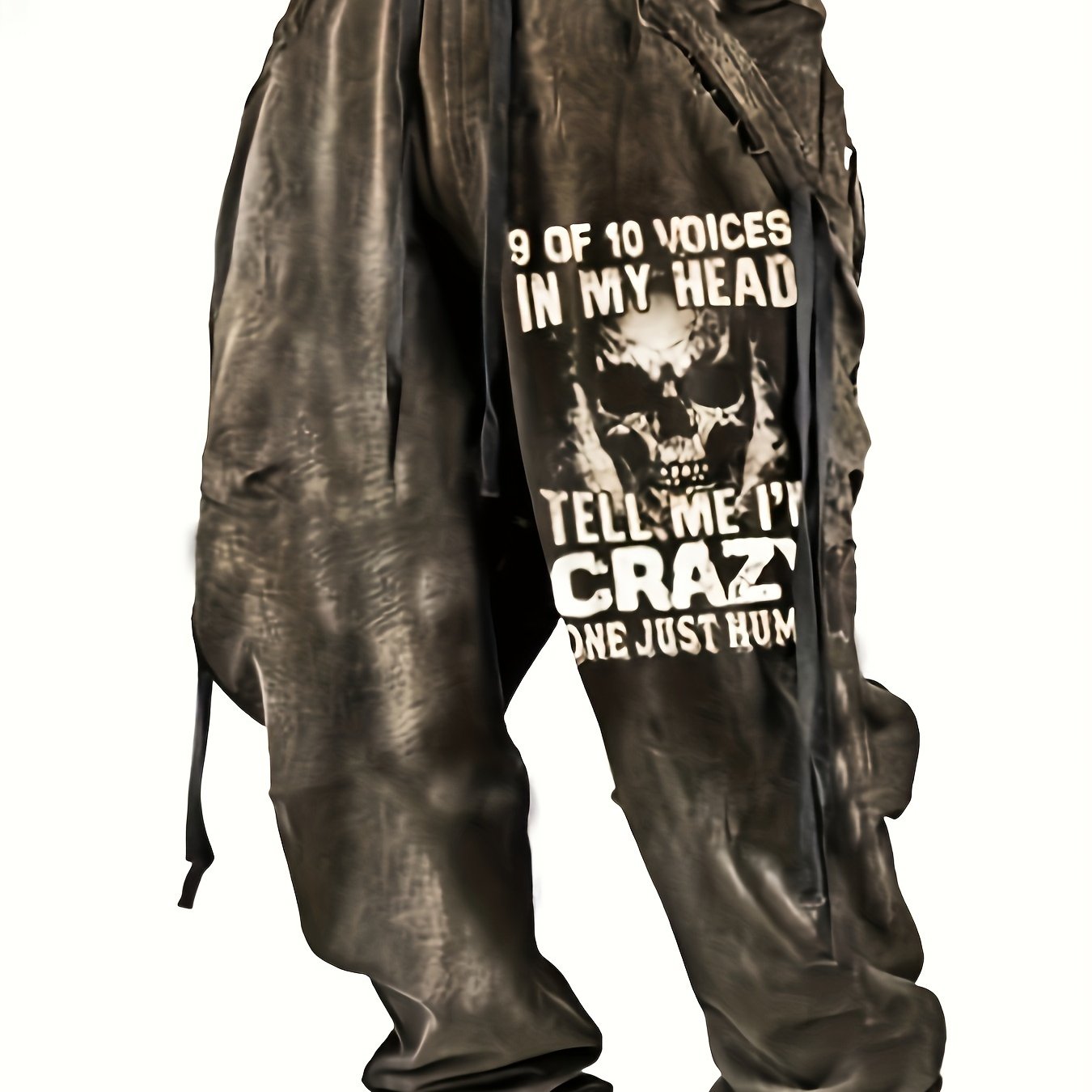 Halloween Skull Print, Men's Drawstring Sweatpants, Casual Comfy Jogger Pants, Men’s Clothing