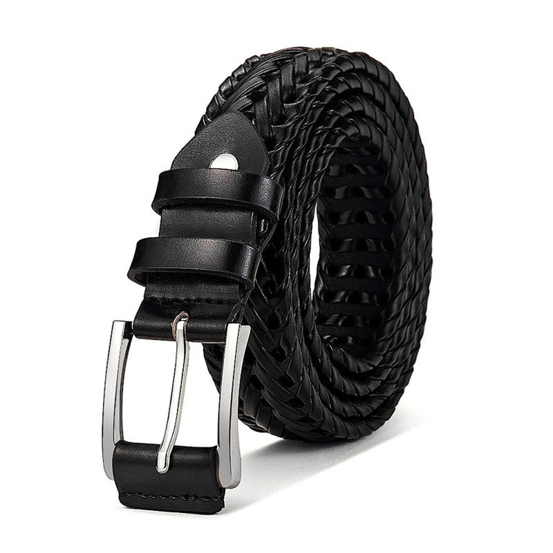 Men's Casual Sports Hollow Woven Belt Leather Pants Jeans Belt, Ideal choice for Gifts