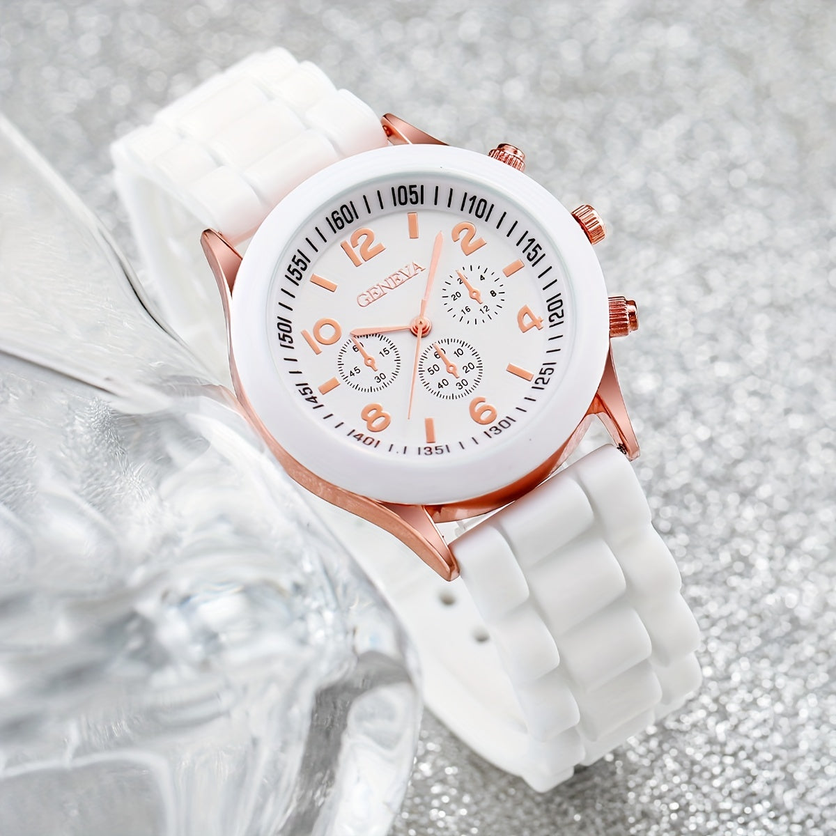 4pcs/set Casual Fashion Couples Quartz Watch Analog Silicone Wrist Watch & Heart Matching Bracelets, Valentines Gift For Him Her